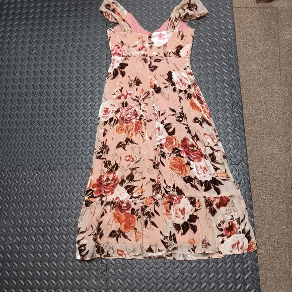 Lulus Composed Beauty Blush Pink Burnout Velvet Dress Medium - Picture 6 of 8